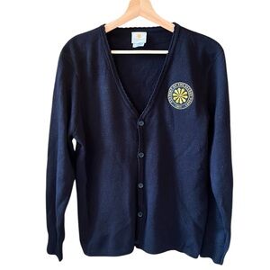 Dennis Collegiate Navy Cardigan Sweater XL Youth Like New Sacred Heart Academy